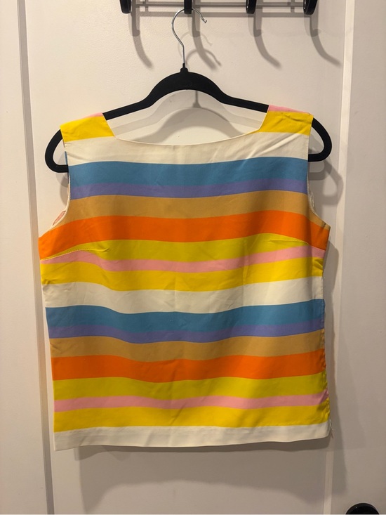 Vintage Tops - Vintage 70s Multi-Color Striped Sleeveless Top - Women's